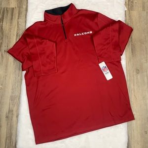 Atlanta Falcons 1/4 zip fleece. Red XL long sleeve. New with tags.